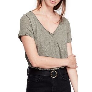 We the Free All You Need Ruched V Neck Tee